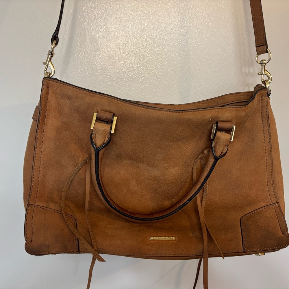 Rebecca Minkoff Regan Satchel Tan Leather Crossbody Bag